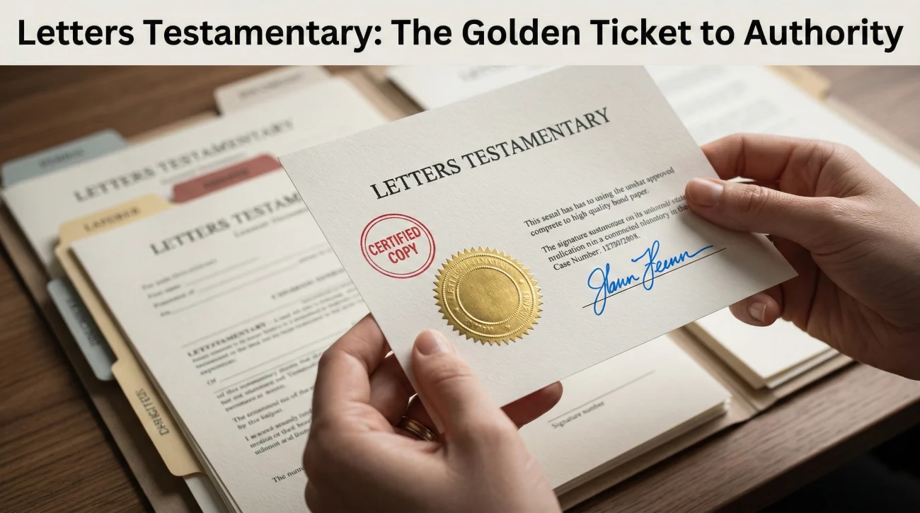 Certified Letters Testamentary With Official Court Seal