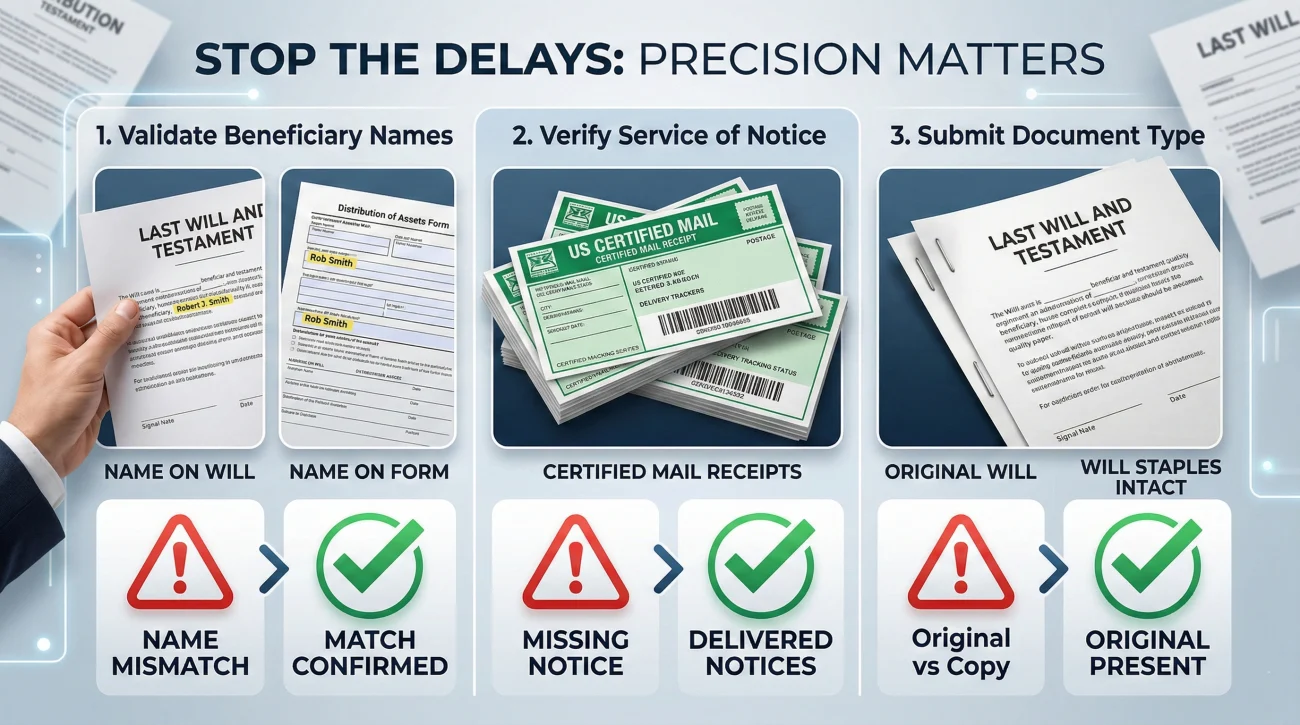 Checklist To Avoid Common Probate Court Filing Delays