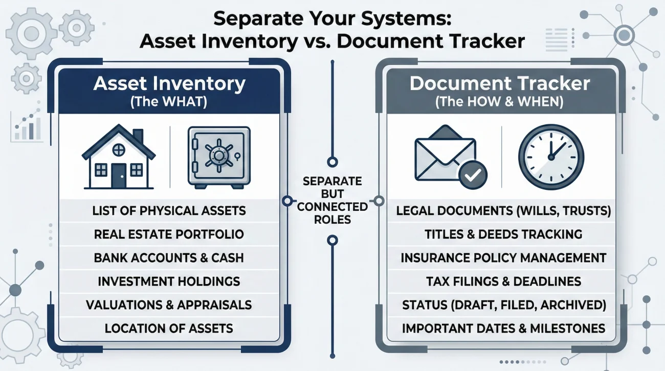 Comparison Of Asset Inventory Versus Document Tracker Functions