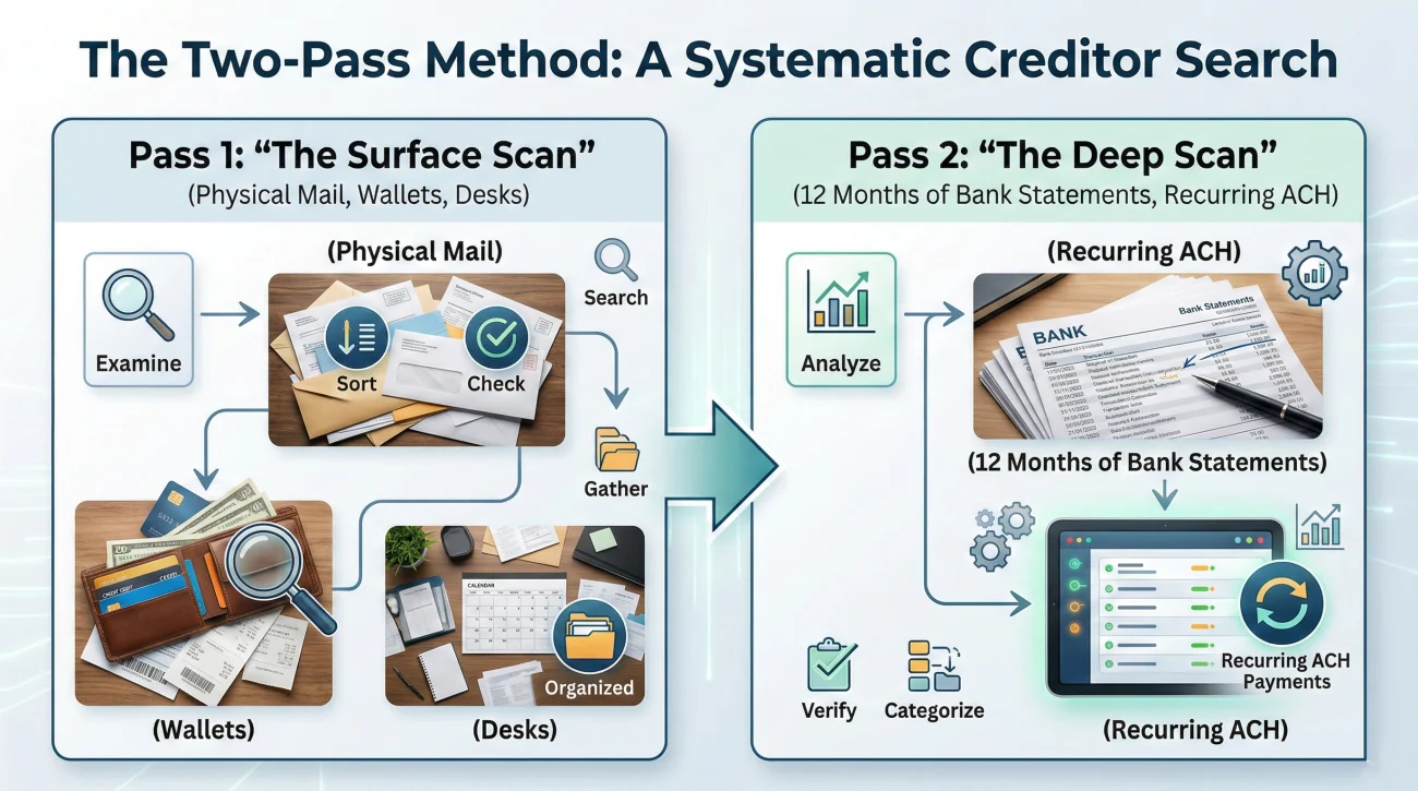 Two Pass Method For Finding Deceased Debts