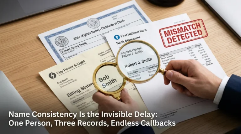 Name Consistency Is the Invisible Delay: One Person, Three Records, Endless Callbacks