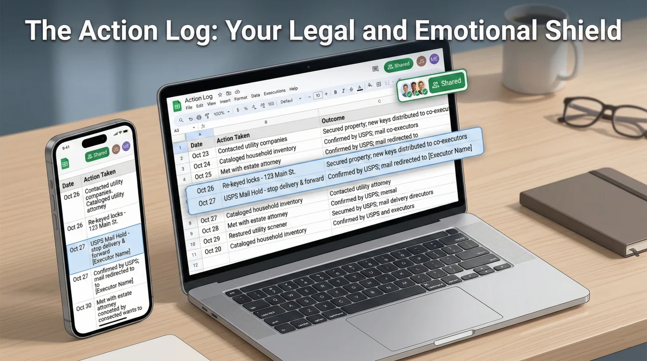 Digital Action Log For Tracking Estate Security Tasks