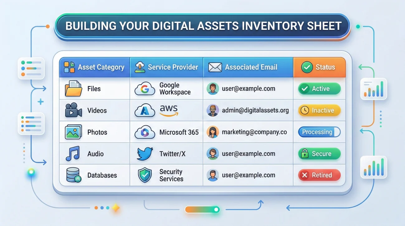 Digital Asset Tracking Sheet Template