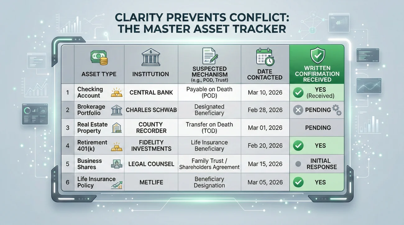 Master Tracker Framework For Non Probate Assets