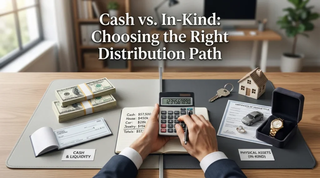 Cash Vs In-kind Estate Distribution