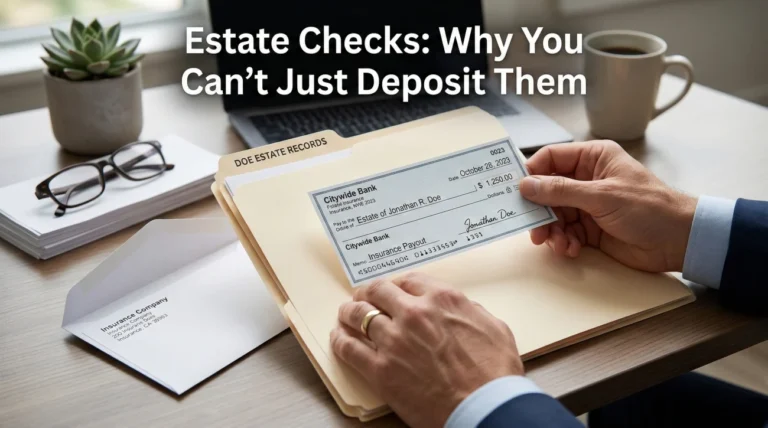 Check Made Out to “Estate of…”: Why It’s Hard to Deposit (and What Usually Helps)