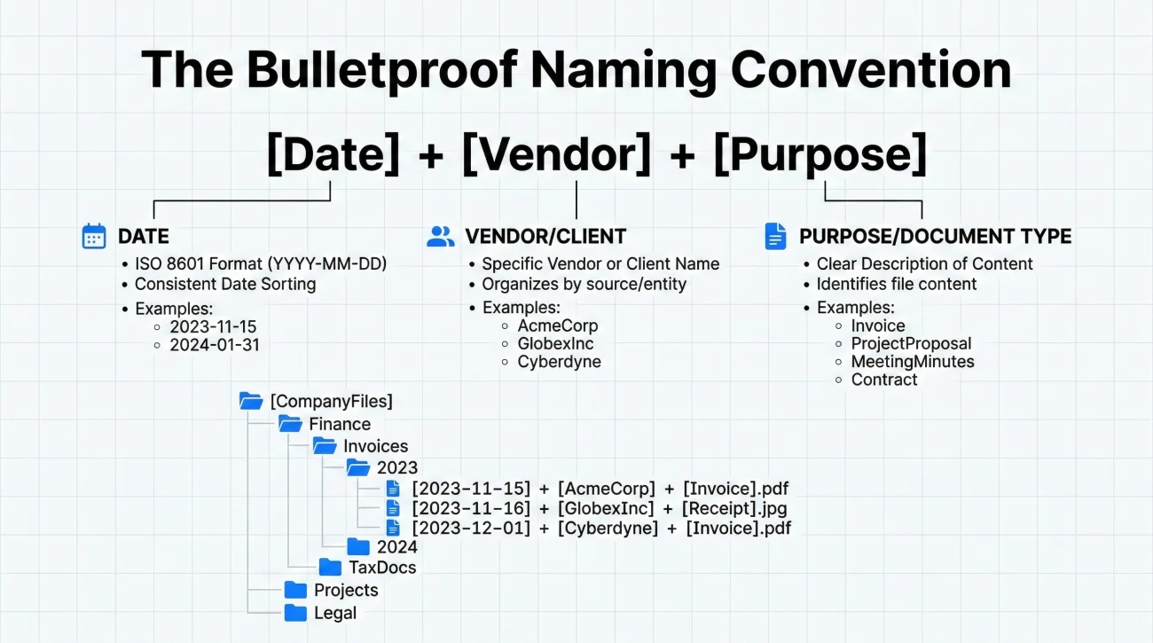 Digital Receipt Naming Formula And Folder Hierarchy