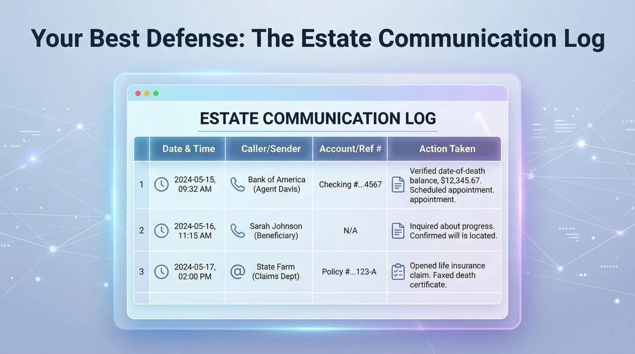 Estate Communication Log Structure