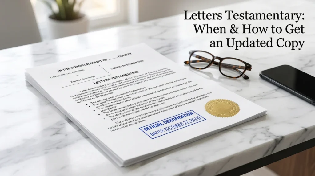 Letters Testamentary Reissue