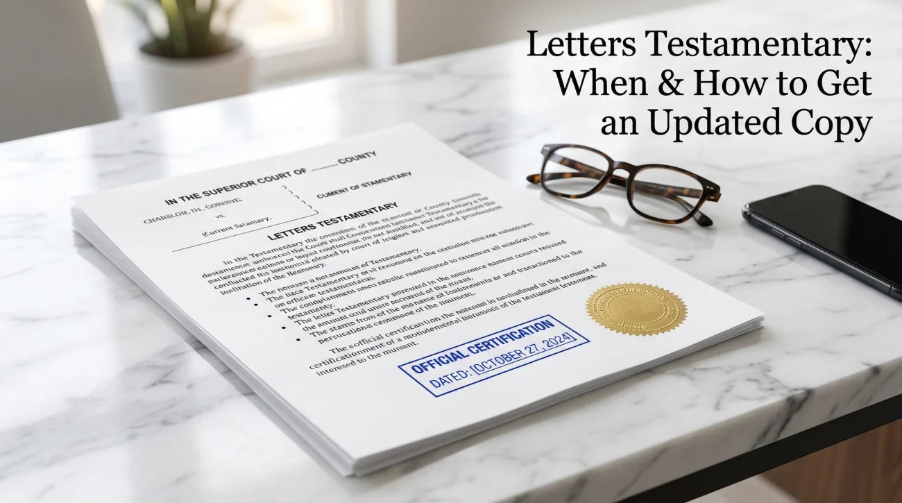 Letters Testamentary Reissue